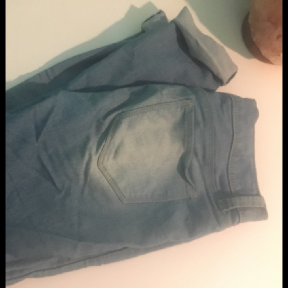 Faded jean capris
